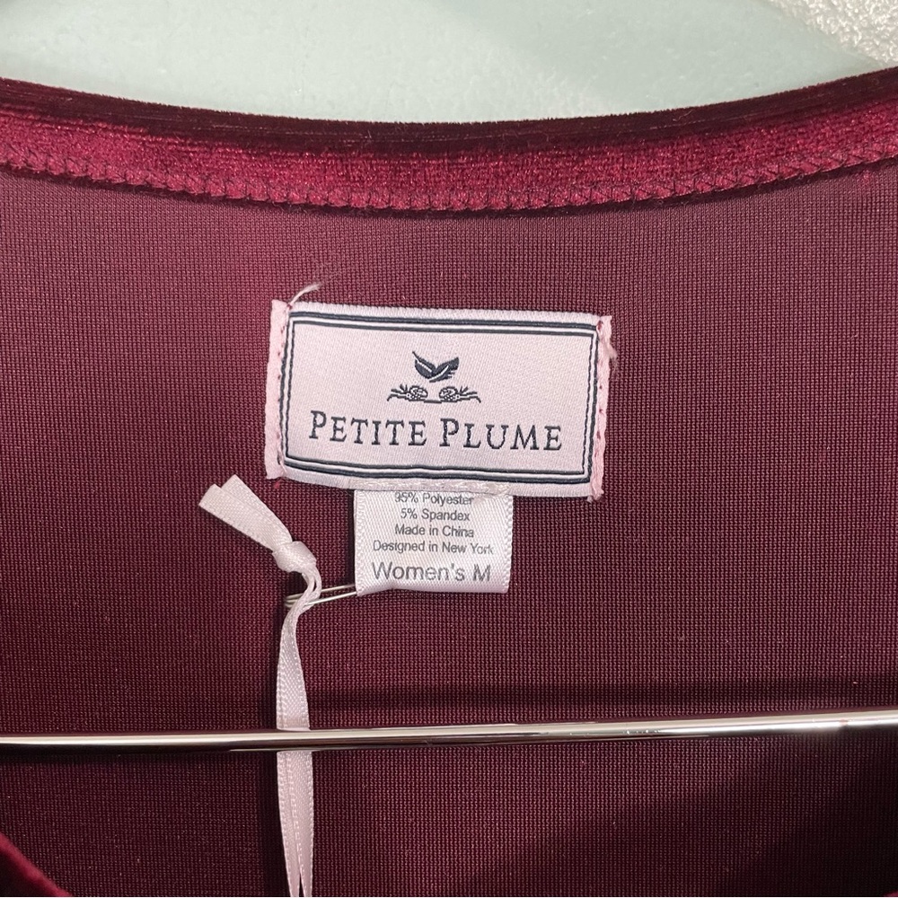 Petite Plum Royal Garnet Velour Harlow Nightgown Red Maroon Women Medium - Picture 6 of 11